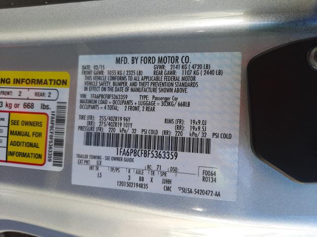 2015 FORD MUSTANG GT 1FA6P8CF8F5363359