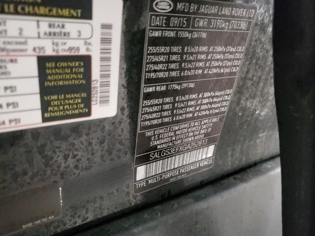 2016 LAND ROVER RANGE ROVE SALGS3EFXGA252813