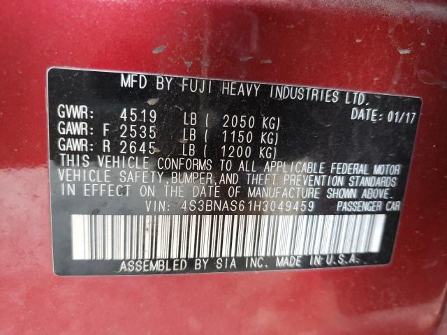 2017 SUBARU LEGACY SPO 4S3BNAS61H3049459