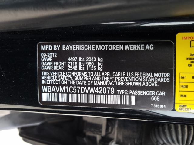 2013 BMW X1 SDRIVE2 WBAVM1C57DVW42079