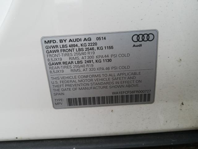 2015 AUDI Q3 PREMIUM WA1EFCFS6FR000727