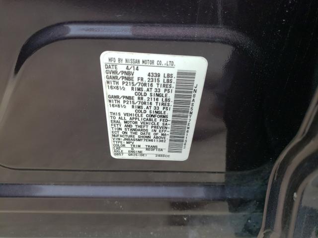 2014 NISSAN ROGUE SELE JN8AS5MT7EW611362