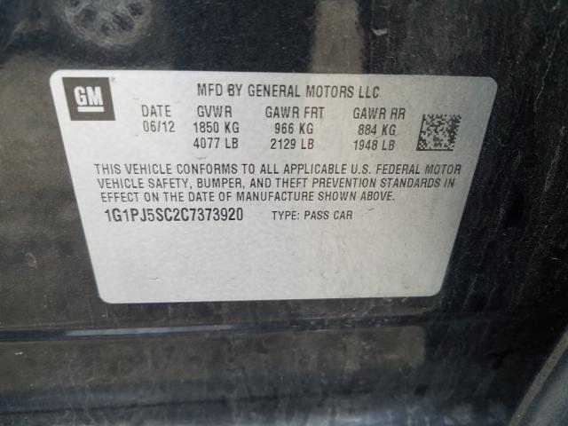 2012 CHEVROLET CRUZE ECO 1G1PJ5SC2C7373920