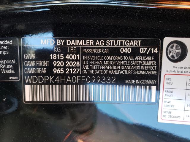 2015 MERCEDES-BENZ SLK 250 WDDPK4HA0FF099332