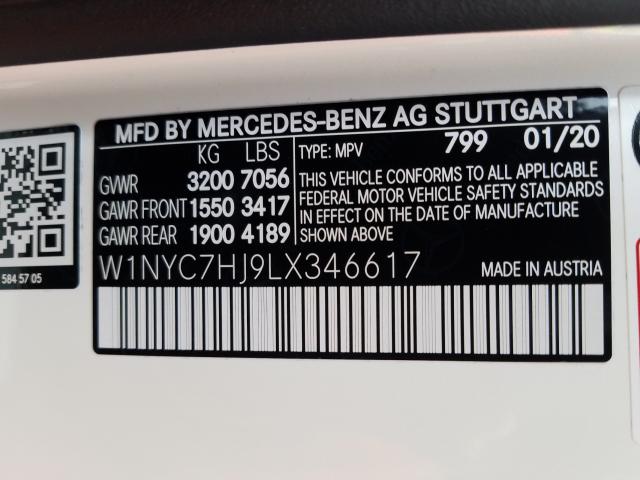 VIN W1NYC7HJ9LX346617 2020 Mercedes-Benz G-Class, 6... no.10