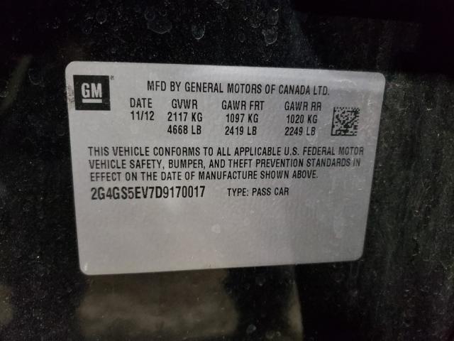 2013 BUICK REGAL PREM 2G4GS5EV7D9170017