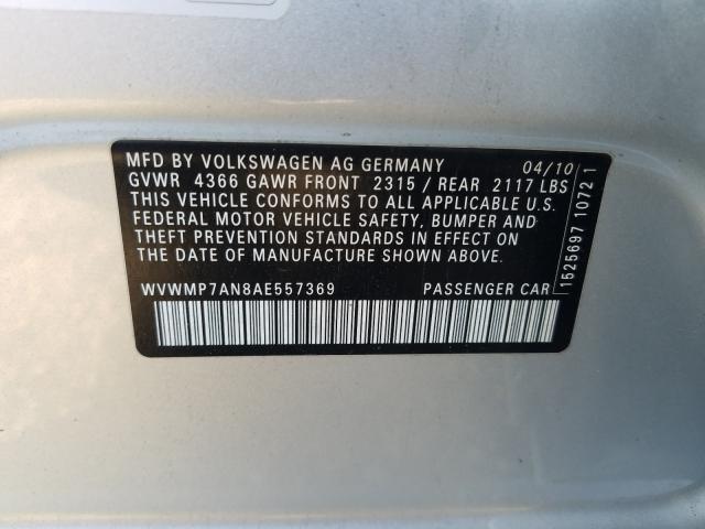 2010 VOLKSWAGEN CC SPORT WVWMP7AN8AE557369