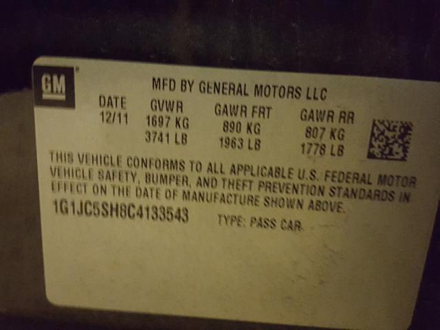 2012 CHEVROLET SONIC LT 1G1JC5SH8C4133543