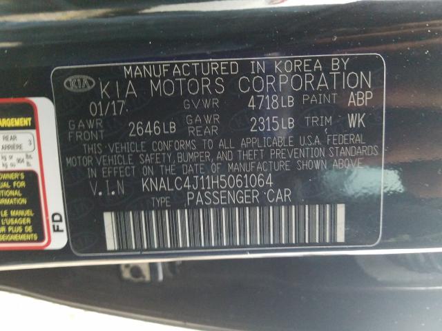 2017 KIA CADENZA PR KNALC4J11H5061064