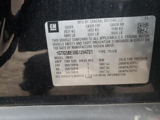2016 GMC CANYON 1GTG5BE38G1294721