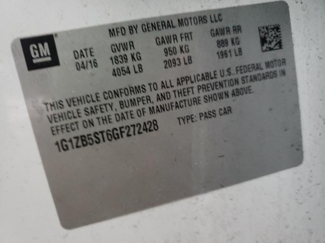 2016 CHEVROLET MALIBU 1G1ZB5ST6GF272428