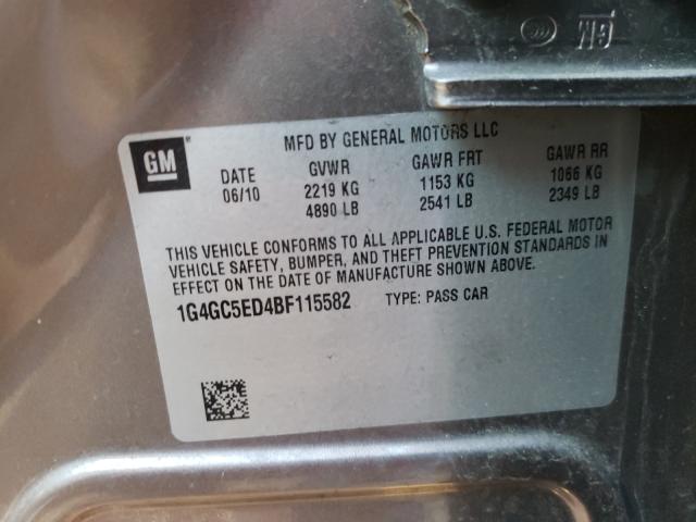 2011 BUICK LACROSSE C 1G4GC5ED4BF115582