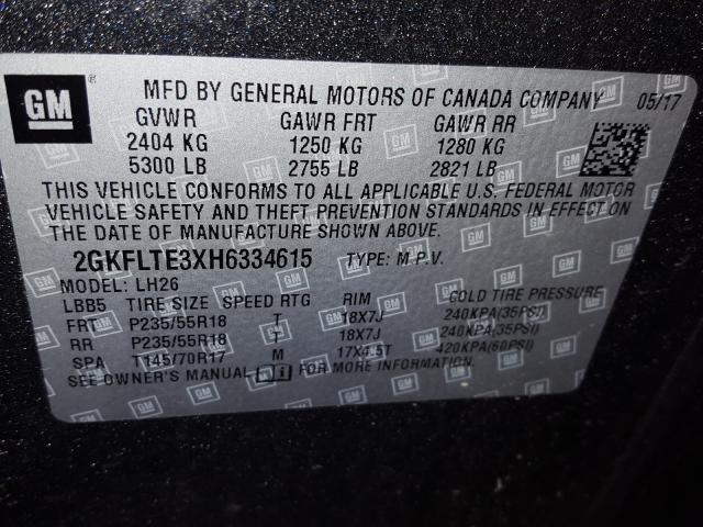 2017 GMC TERRAIN SL 2GKFLTE3XH6334615