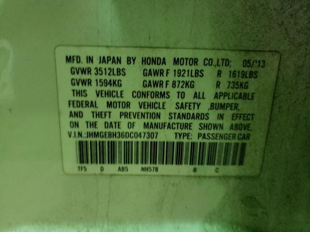 2013 HONDA FIT JHMGE8H36DC047307