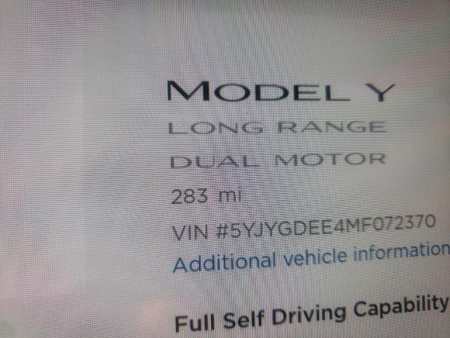 2021 TESLA MODEL Y 5YJYGDEE4MF072370