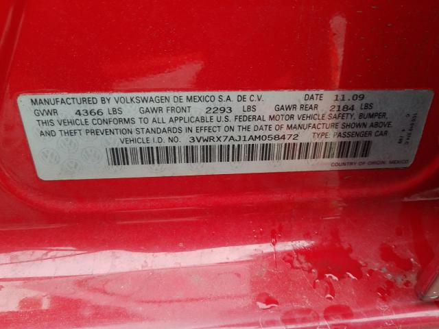 2010 VOLKSWAGEN JETTA SE 3VWRX7AJ1AM058472