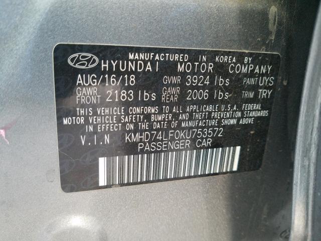 2019 HYUNDAI ELANTRA SE - KMHD74LF0KU753572