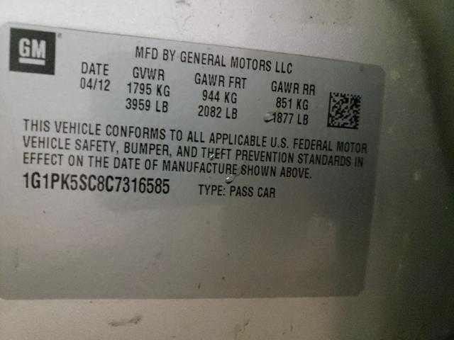 2012 CHEVROLET CRUZE ECO 1G1PK5SC8C7316585