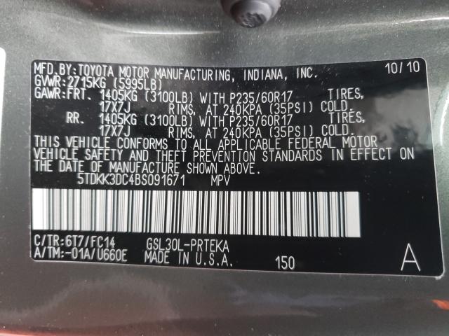 2011 TOYOTA SIENNA LE 5TDKK3DC4BS091671