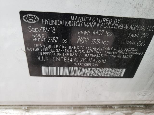 2019 HYUNDAI SONATA LIM 5NPE34AF2KH742610