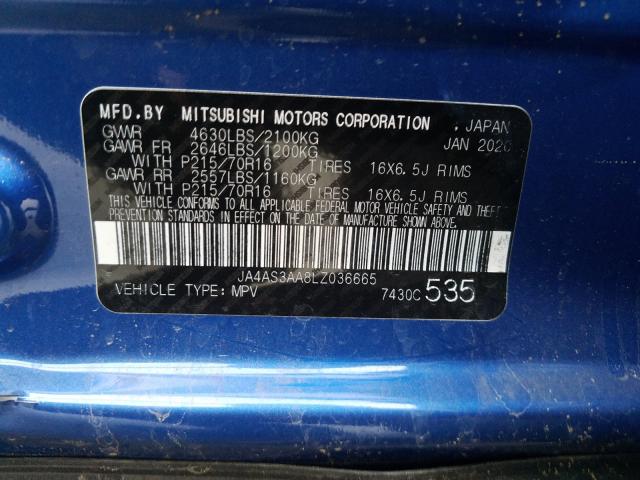2020 MITSUBISHI ECLIPSE CR - JA4AS3AA8LZ036665