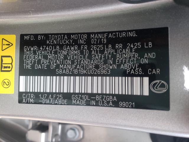 2019 LEXUS ES 350 58ABZ1B19KU026963