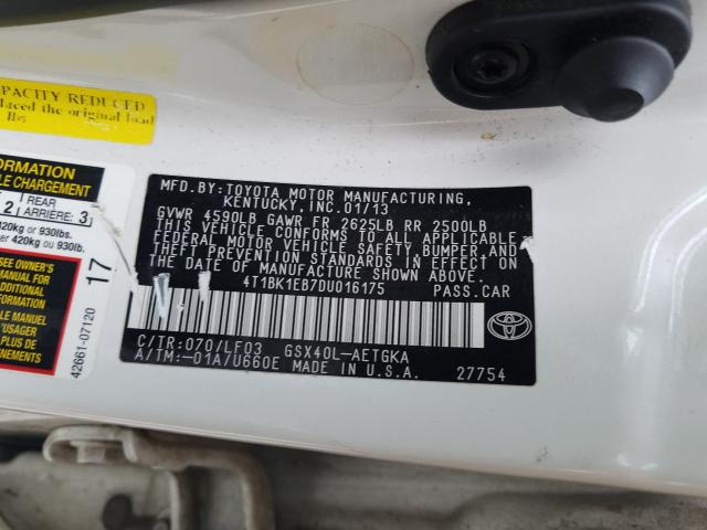 2013 TOYOTA AVALON BAS 4T1BK1EB7DU016175