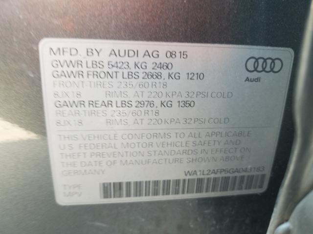 2016 AUDI Q5 PREMIUM WA1L2AFP5GA043183
