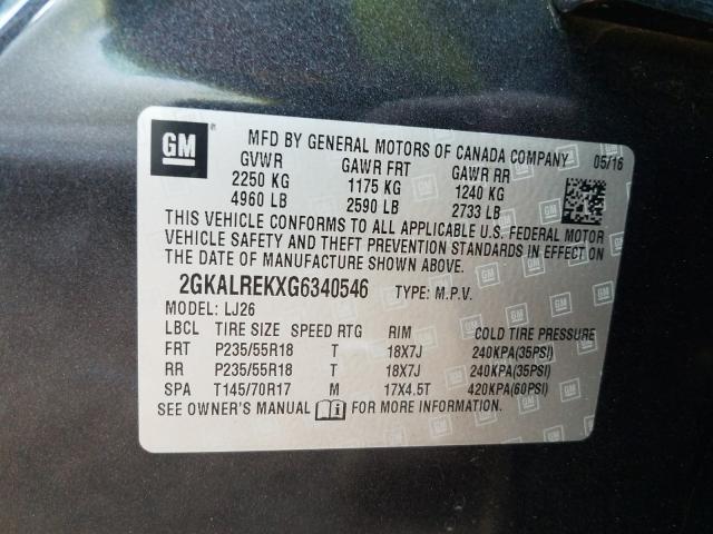 2016 GMC TERRAIN DE 2GKALREKXG6340546