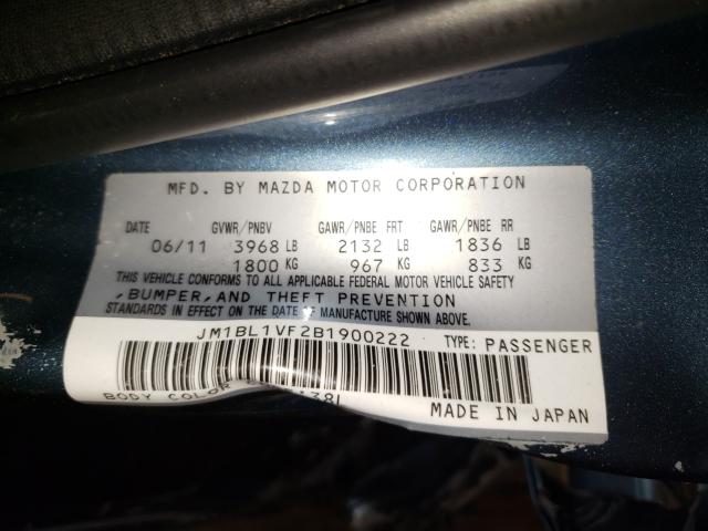 2011 MAZDA 3 JM1BL1VF2B1900222