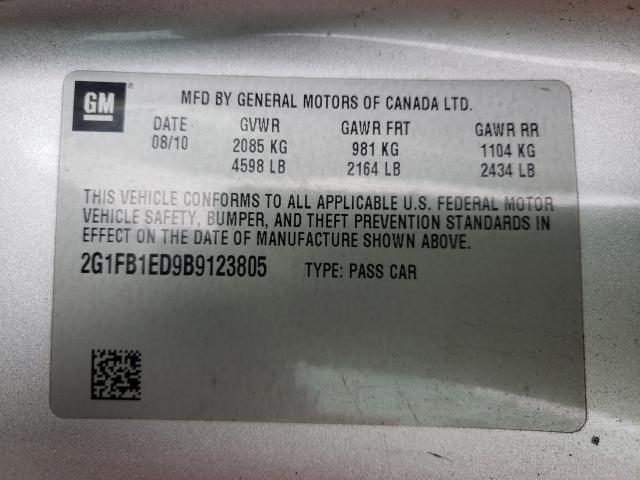 2011 CHEVROLET CAMARO LT 2G1FB1ED9B9123805