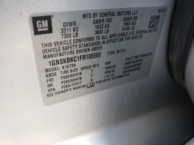 2015 CHEVROLET TAHOE K150 1GNSKBKC1FR195589