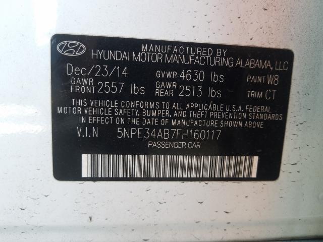 2015 HYUNDAI SONATA SPO 5NPE34AB7FH160117