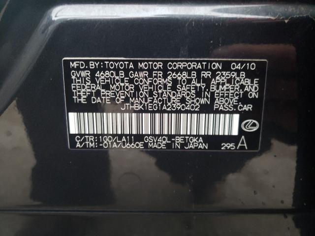 2010 LEXUS ES 350 JTHBK1EG1A2390402