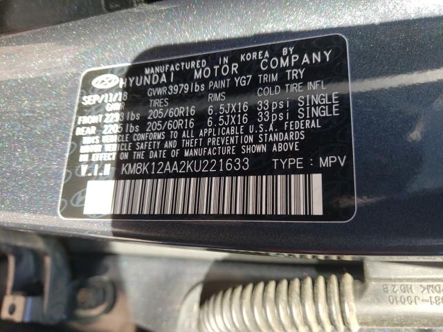 2019 HYUNDAI KONA SE KM8K12AA2KU221633