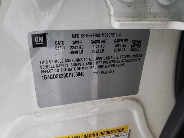 2012 BUICK LACROSSE P 1G4GD5E39CF105040