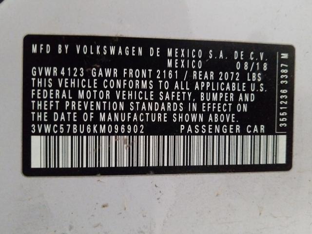 2019 VOLKSWAGEN JETTA S 3VWC57BU6KM096902