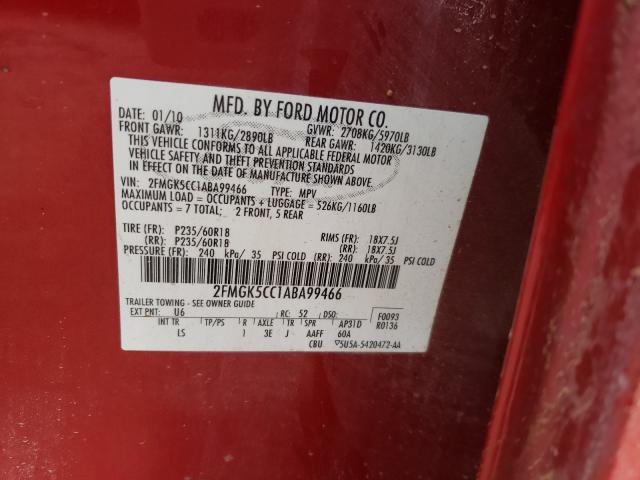 2010 FORD FLEX SEL 2FMGK5CC1ABA99466