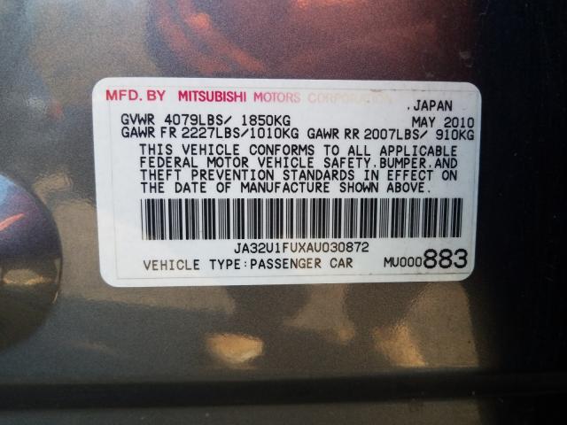 2010 MITSUBISHI LANCER DE JA32U1FUXAU030872