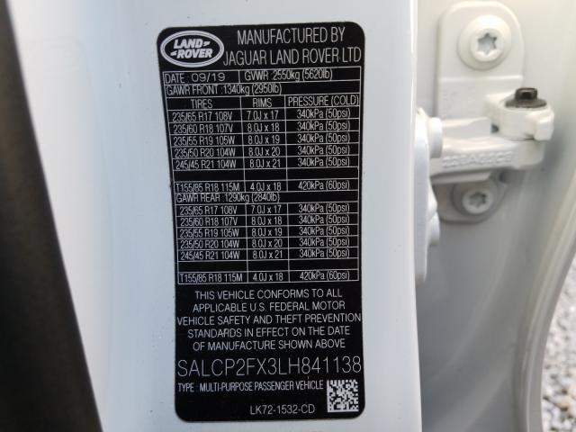 2020 LAND ROVER DISCOVERY SALCP2FX3LH841138
