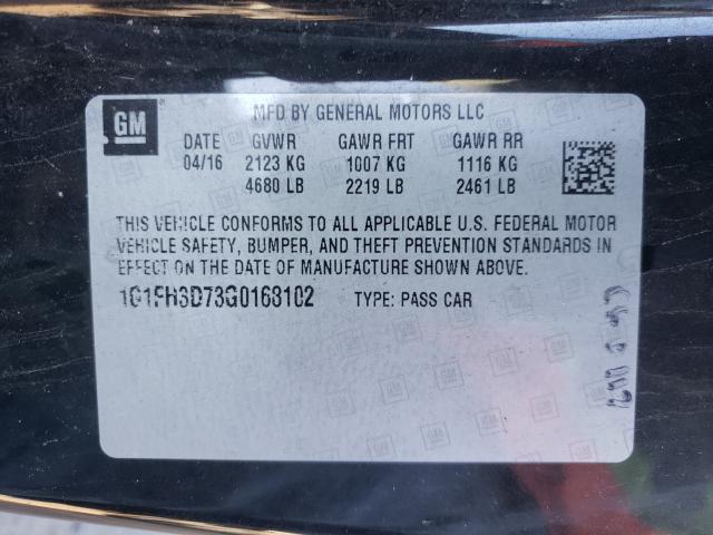 2016 CHEVROLET CAMARO SS 1G1FH3D73G0168102