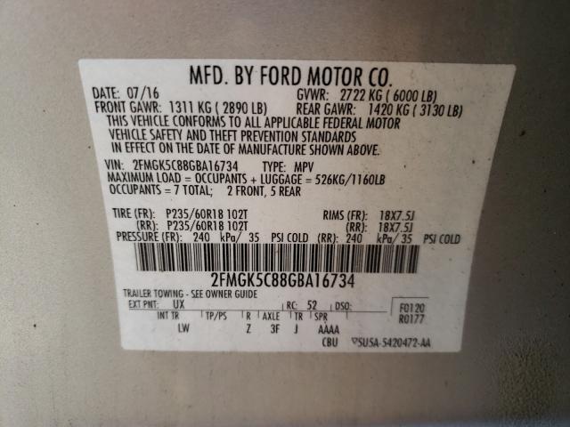 2016 FORD FLEX SEL 2FMGK5C88GBA16734