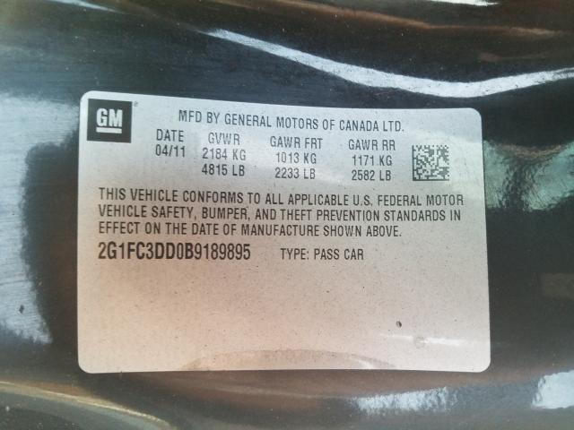 2011 CHEVROLET CAMARO LT 2G1FC3DD0B9189895