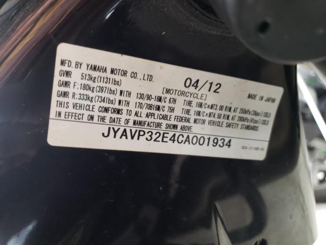 2012 YAMAHA XVS1300 CT JYAVP32E4CA001934