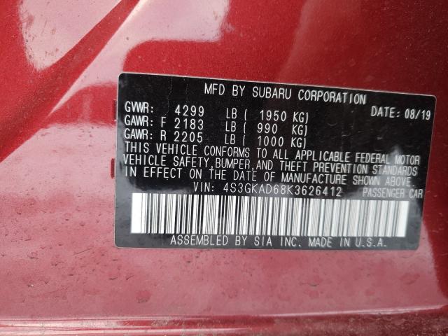 2019 SUBARU IMPREZA PR 4S3GKAD68K3626412