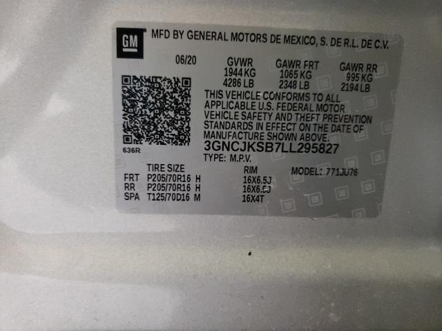 2020 CHEVROLET TRAX LS 3GNCJKSB7LL295827