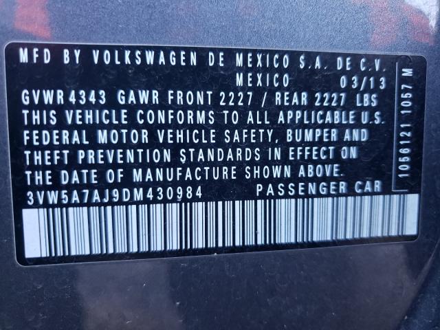 2013 VOLKSWAGEN JETTA GLI 3VW5A7AJ9DM430984