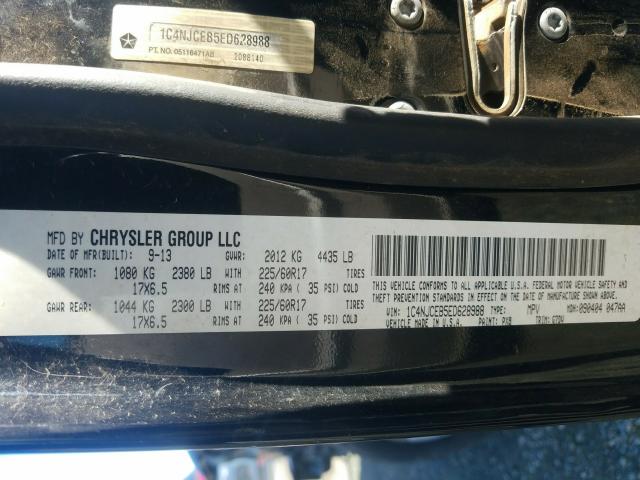 2014 JEEP COMPASS LA 1C4NJCEB5ED628988