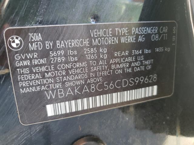 2012 BMW 750 I WBAKA8C56CDS99628