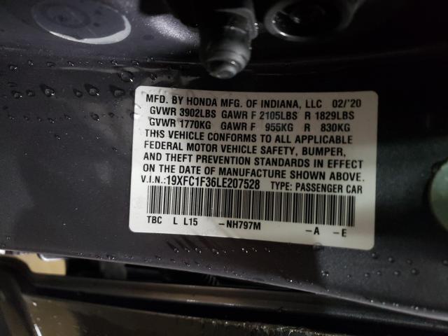 2020 HONDA CIVIC EX 19XFC1F36LE207528